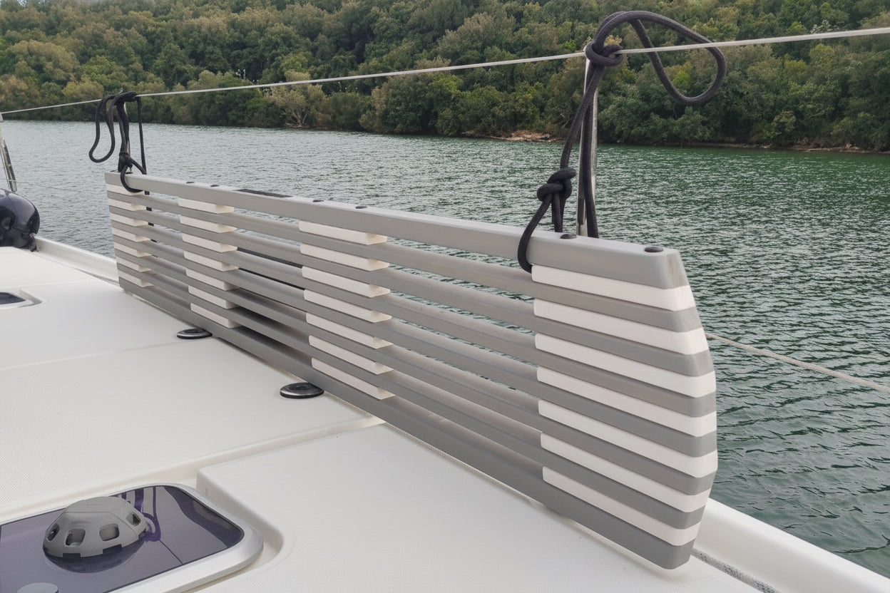 Executive Gangway – Premium Wooden Gangway for Yachts Grey/White