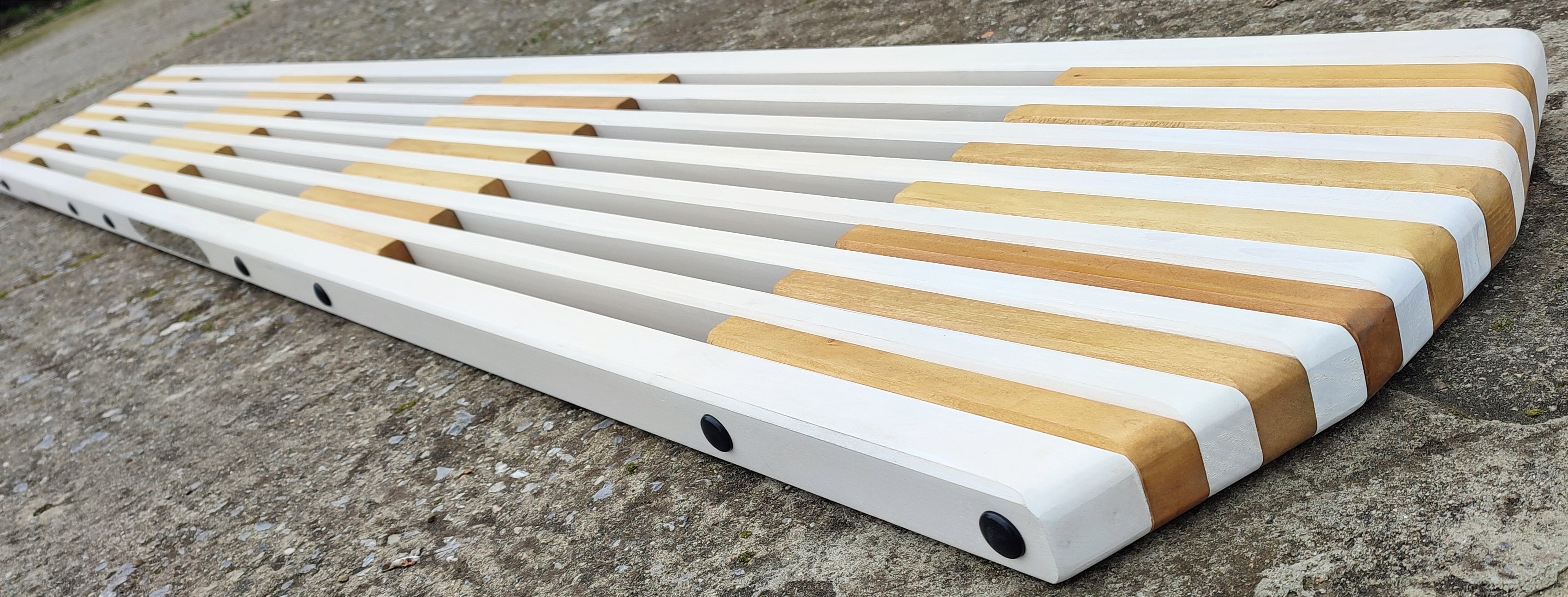 Executive Gangway – Premium Wooden Gangway for Yachts White/Brown