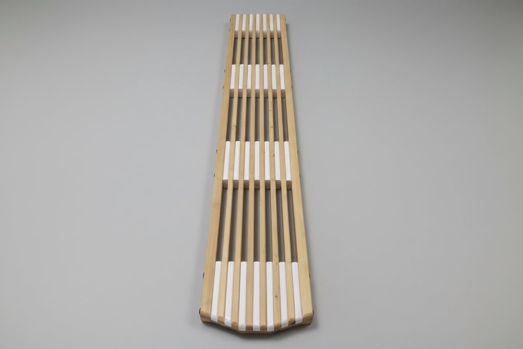 Boat Gangway 2.5m - wooden passerelle -  brown/white - front view
