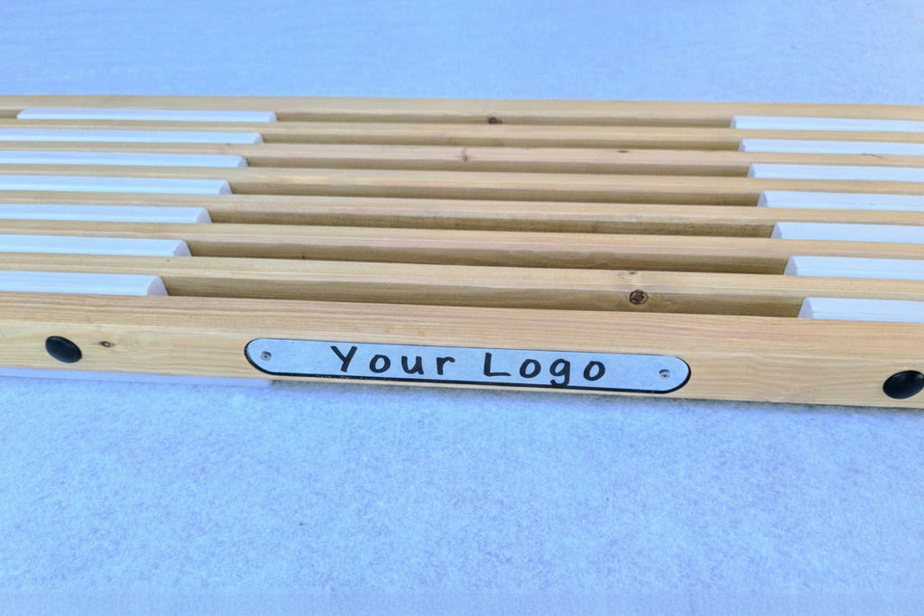 Boat Gangway 2.5m - wooden passerelle -  brown/white - logo/name print