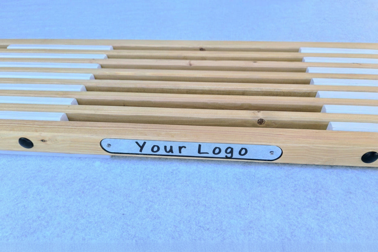 Boat Gangway 2.5m - wooden passerelle -  brown/white - logo/name print